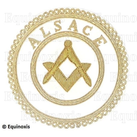 Badge / Macaron GLNF – Grande tenue provinciale – Assistant Grand Maître – Alsace – Brodé main